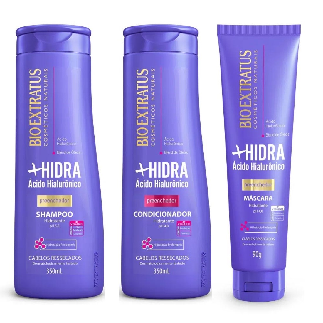 Kit Shampoo/Condicionador + Hidra Ácido Hialurônico 350ml - Bio Extratus