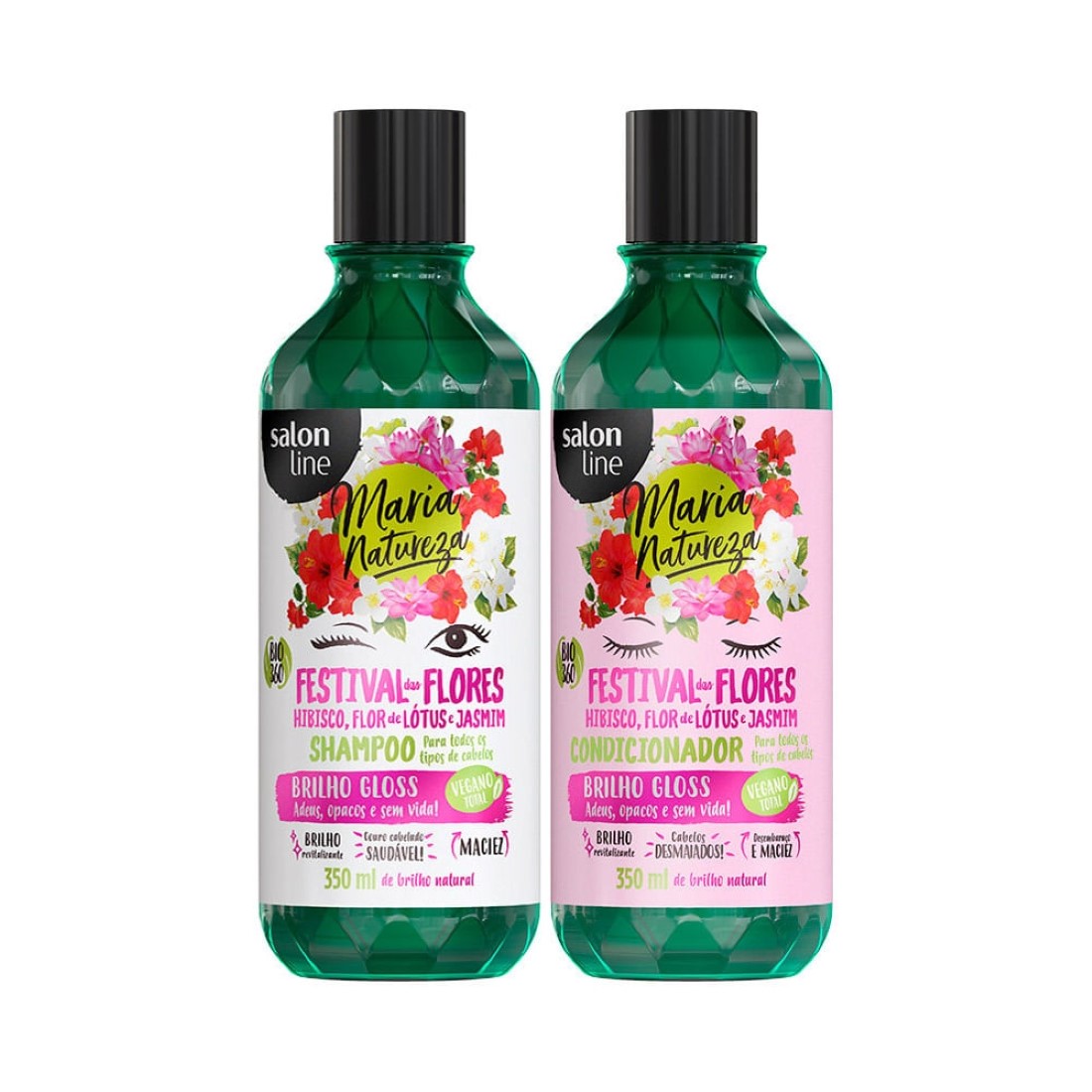 Kit Shampoo e Condicionador Maria Natureza Poder das Castanhas 350ml - Salon Line