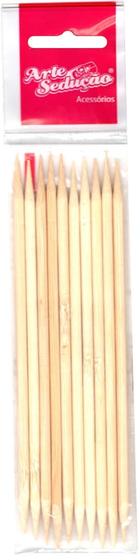 Palito Bambu 2 Pontas 15cm pct 10 unidades - Arte Sedução