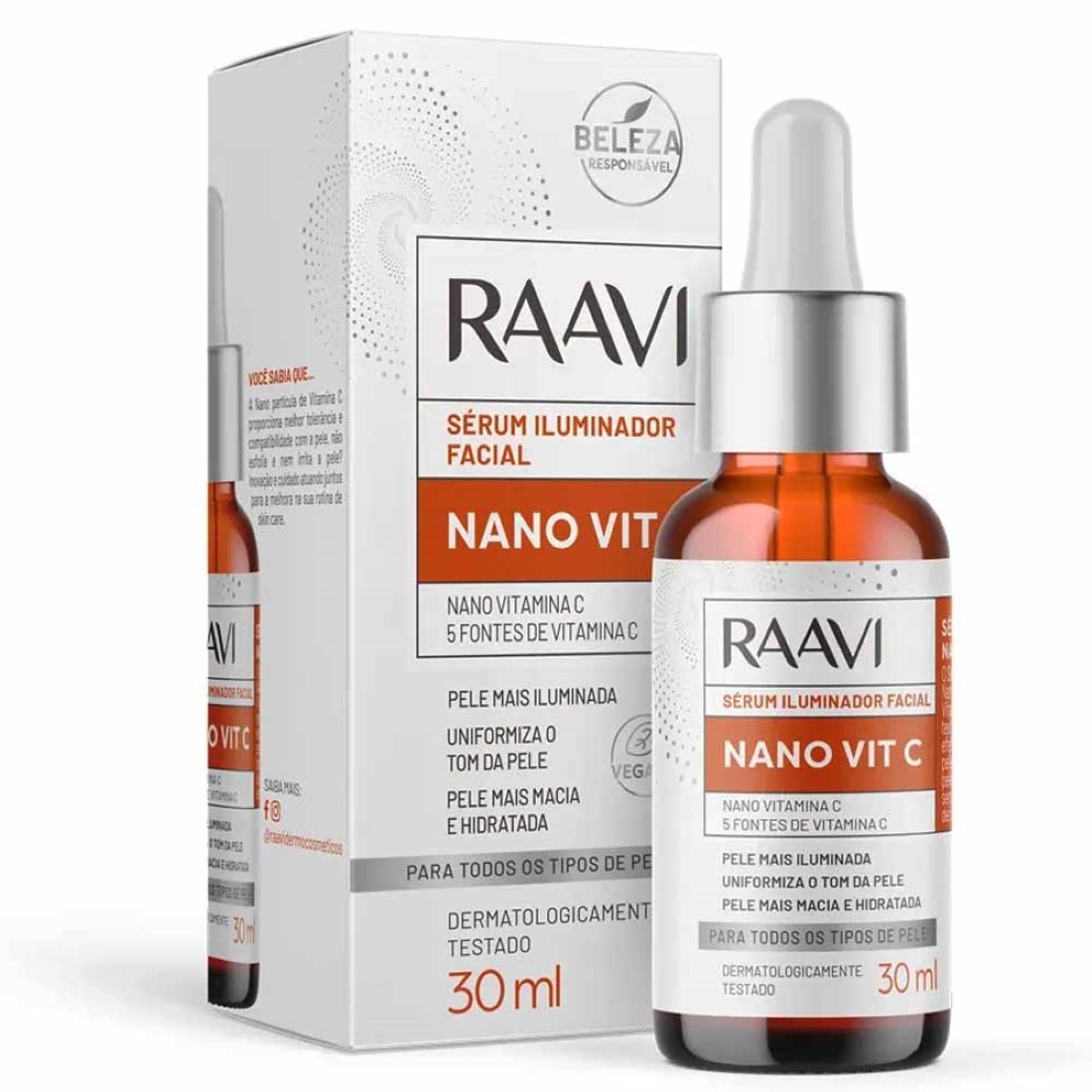 Sérum Iluminador Facial Nano Vit C 30ml - Raavi