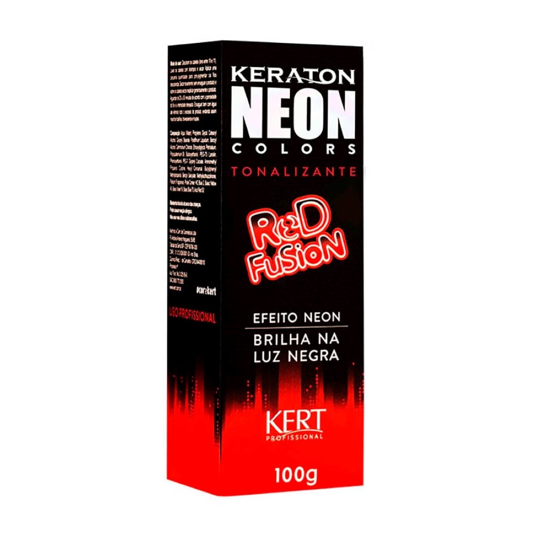 Tonalizante Keraton Neon Colors sem Amônia Efeito Neon Red Fuision 100g - Kert