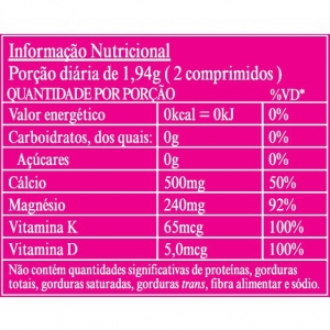 12 Magnésio + Vitamina K2 + Vitamina D p/ Ossos e Circulação