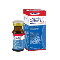 Chemitril Injetável 10%  para Bovinos/Caprinos/Suínos Chemitec 10ml