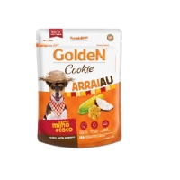 Kit 2Biscoito Golden Cookie Arraiau para Cães Adultos de Porte Pequeno Sabor Milho e Coco 350g
