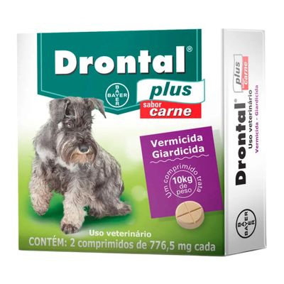 Drontal Plus Bayer para Cães até 10 Kg - 2 comprimidos