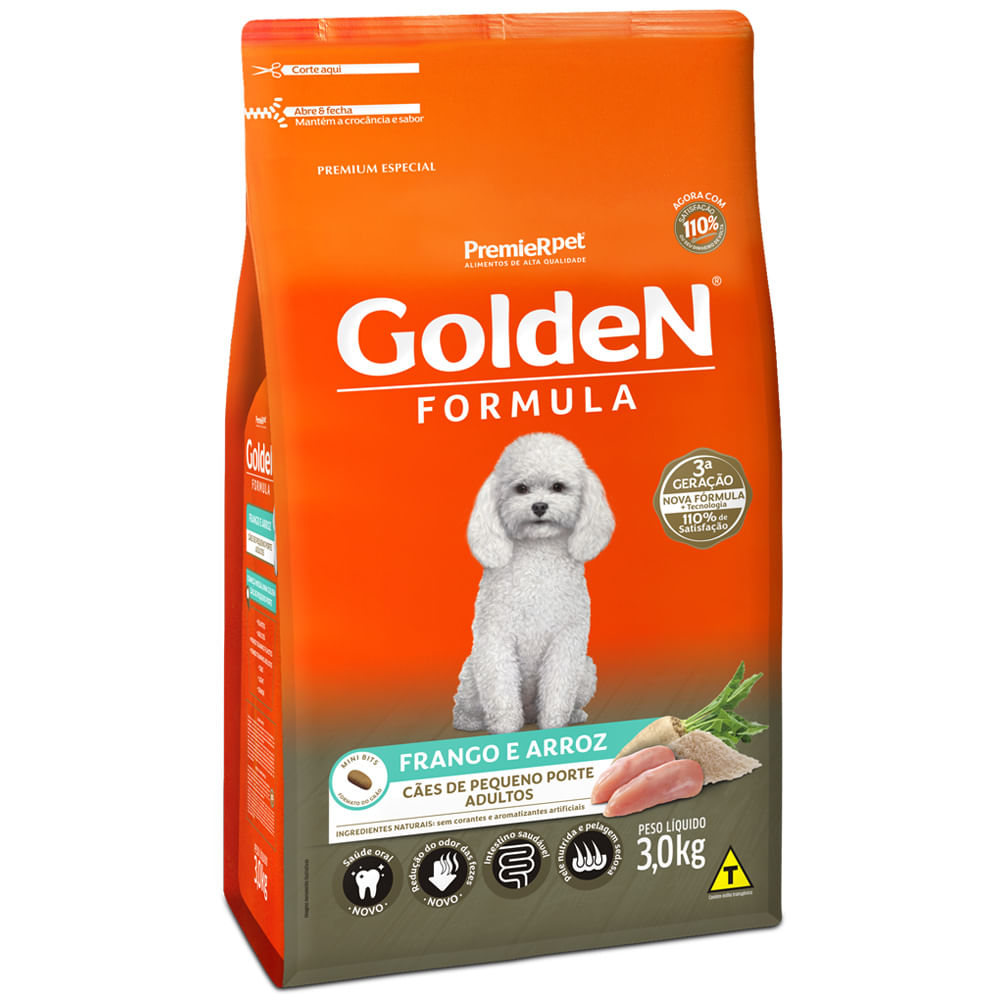 Ração Golden Formula Frango para Cães Adultos Pequeno Porte 3KG