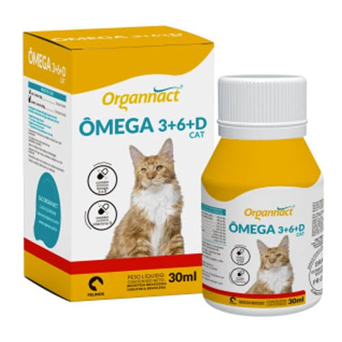 Suplemento Vitamínico para Gatos Ômega 3+6+D Cat 500mg Organnact