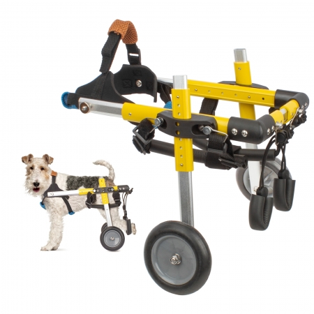 Cadeira de rodas para cães deficientes, cadeira de rodas atualizada com scooter para cães deficientes, esconde as patas, cadeira de rodas traseira com 2 rodas