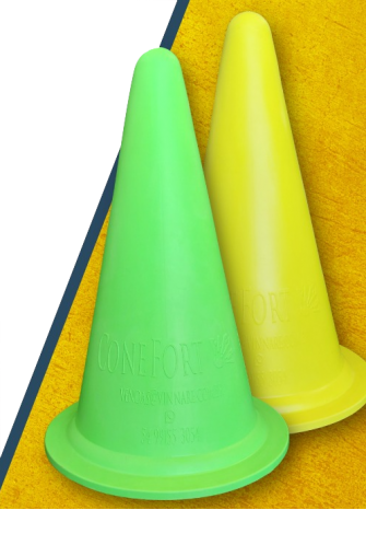 Cone para proteção e marcação de furos para detonação