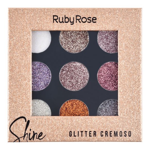 Paleta de Sombra Shine Glitter Cremoso - Ruby Rose (HB8407B)