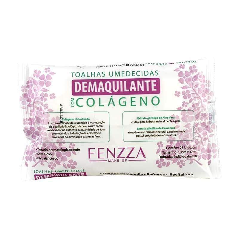Toalhas Umedecidas Demaquilante Com Colágeno - Fenzza  (FZ51007)