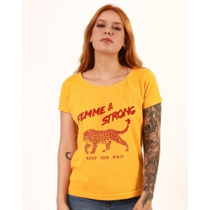 T-Shirt Femme Amarela Gola Canoa