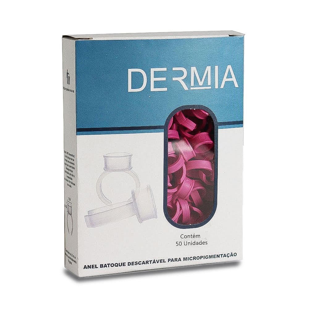 Anéis Batoque Descartável Pacote Com 50 Unidades Rosa - Dermia
