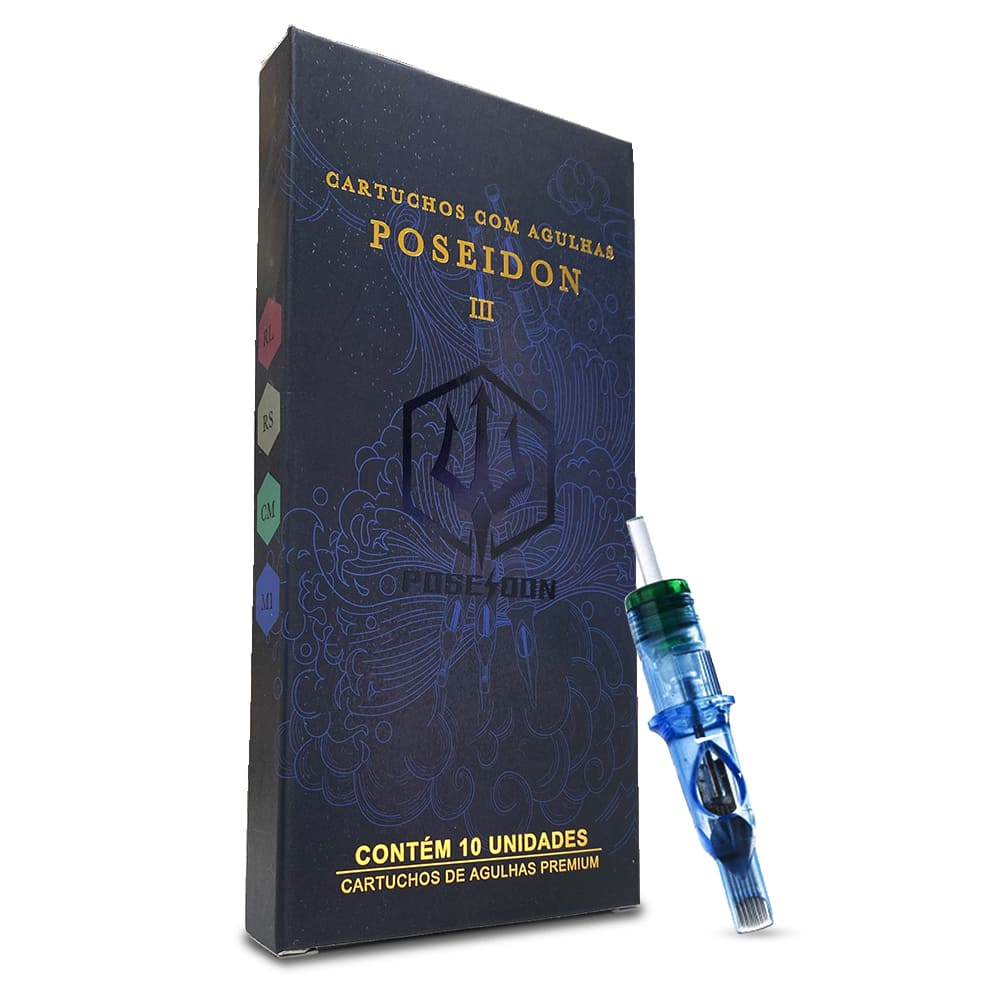 Cartuchos Premium Poseidon Para Tatuagem 09 RM 1009 Cx C/10