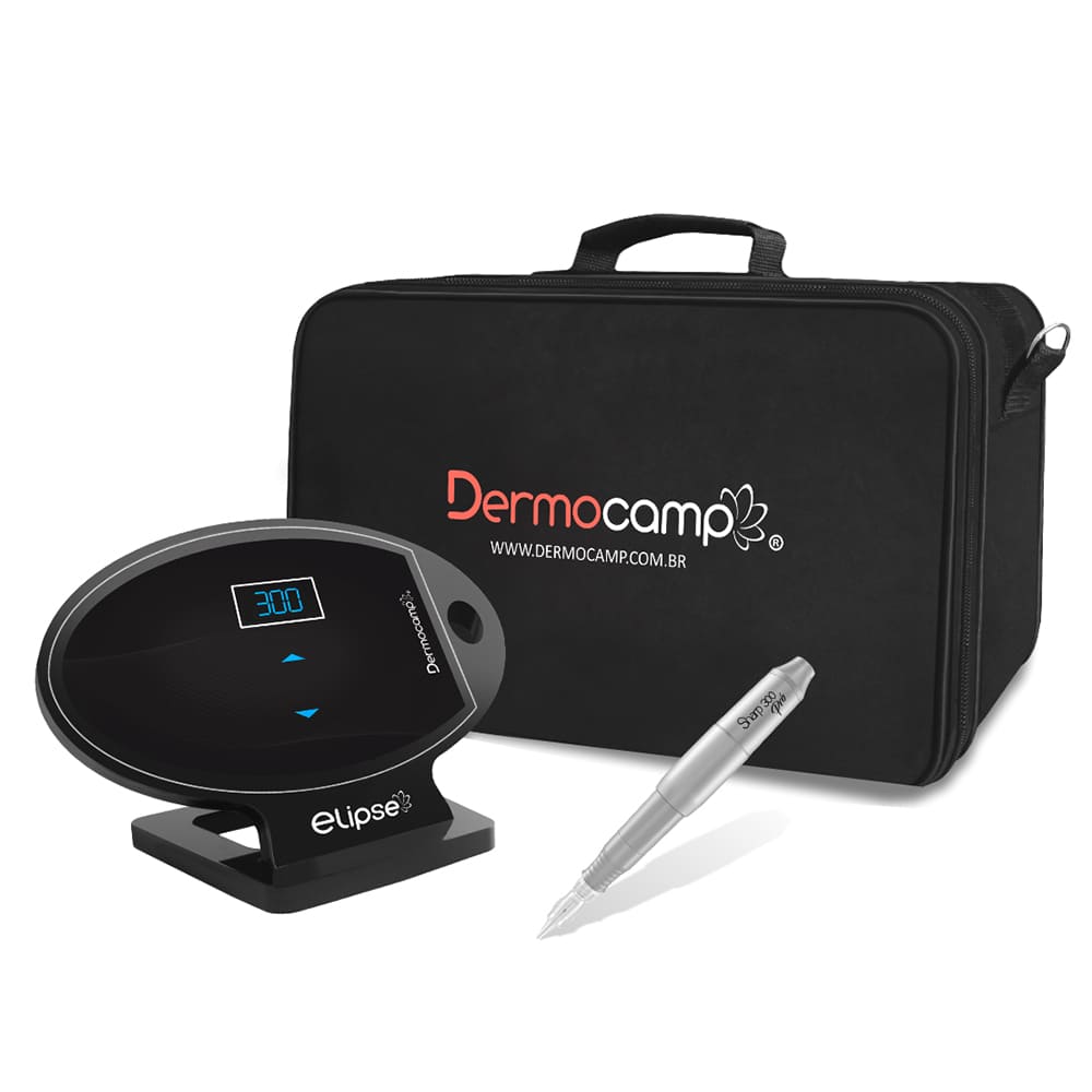 Conjunto Controle Digital Elipse Dark + Dermografo Sharp 300 Pro Prata Dermocamp