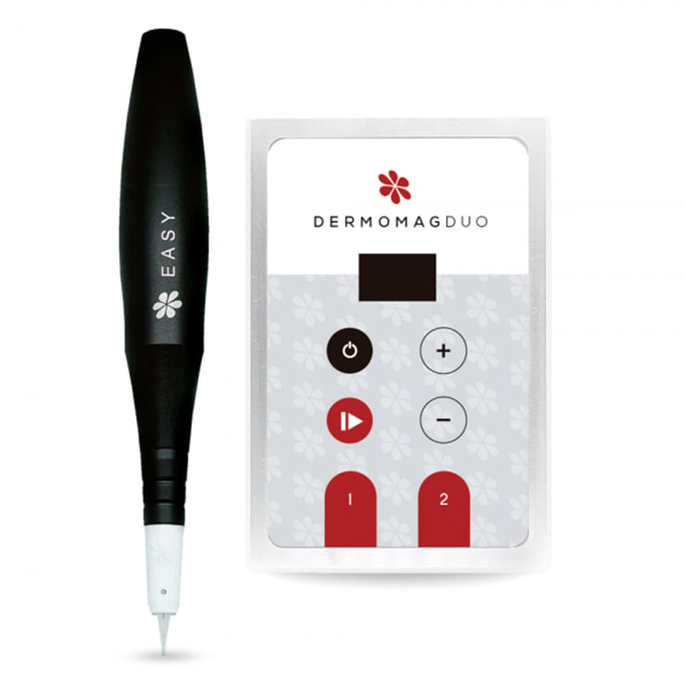 Dermógrafo Dermomag Pen Easy Preto - Fonte Duo Para Micropigmentação