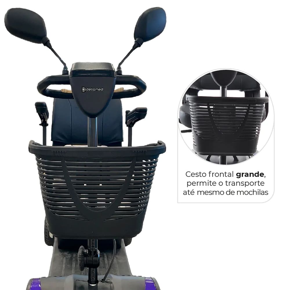 Scooter Elétrica Preta Cadeira de Rodas Modelo LB Ligth Até 136 Kg - Dellamed