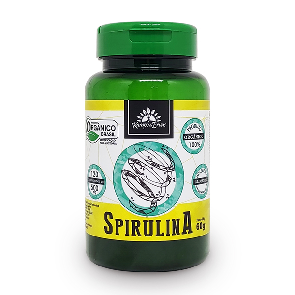 Spirulina Orgânica (120 comp de 500mg) - Kit c/ 6 potes