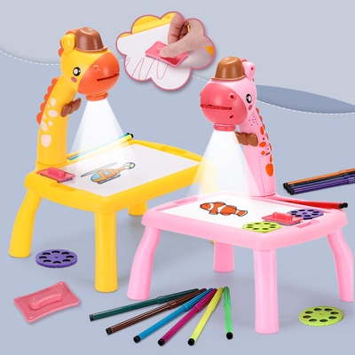 Led projetor arte desenho mesa brinquedos crianças pintura placa de escrita artesanato educacional aprendizagem ferramentas brinquedo para crianças menina