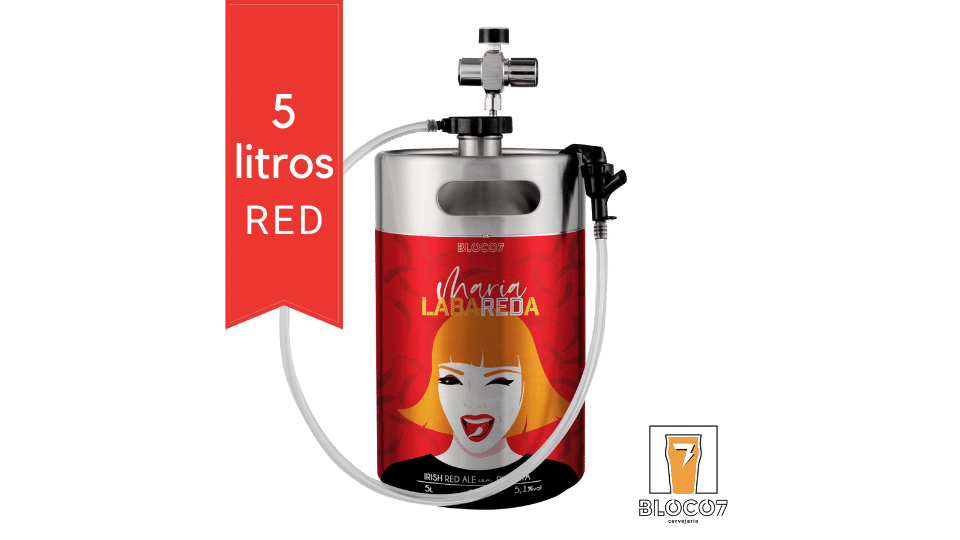 Chope Red Ale - Maria LabaREDa c/ Pimenta, Barril 5 Litros Retornável