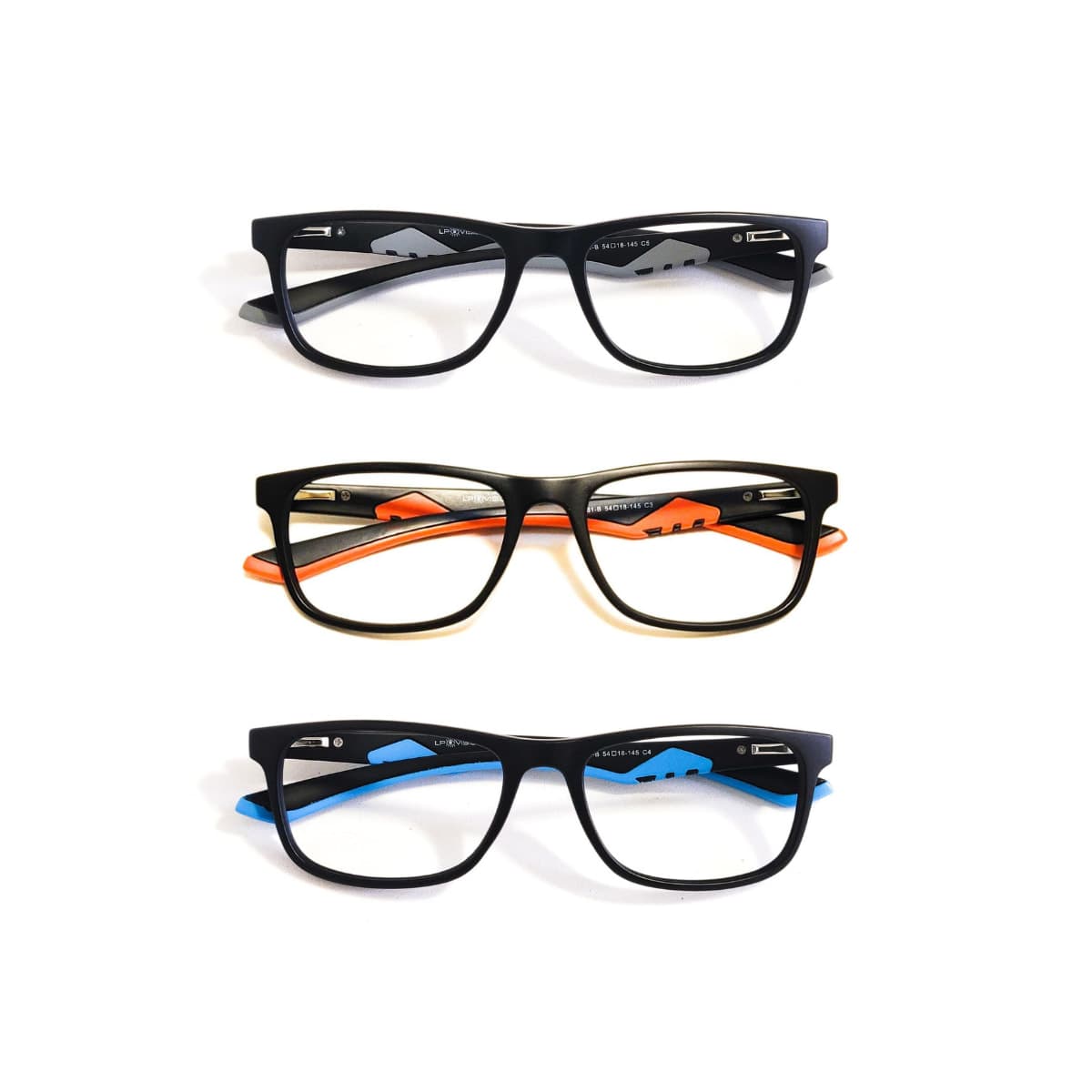 Kit Com 3 Óculos Gamer V2 Cinza Azul e Laranja