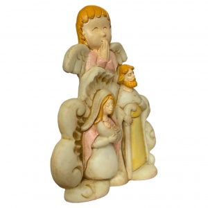 Presépio Sagrada Família 9,5 cm, estilizado, resina, importado