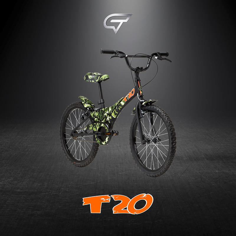 Bicicleta GROOVE aro 20 CAMUFLADA T20 - Preto/Verde