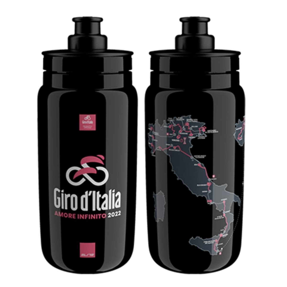 Garrafa ELITE FLY Giro D Italia 550ml Black Map