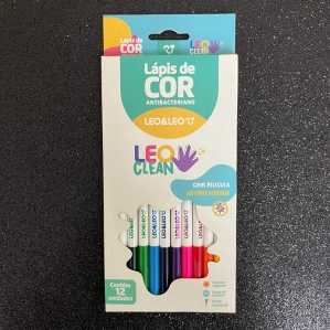 Lápis de Cor 12 cores - Leo Clean