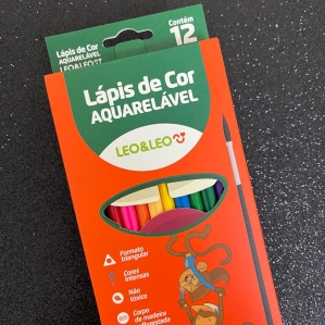 Lápis de Cor Aquarelável 12 cores - Leo & Leo