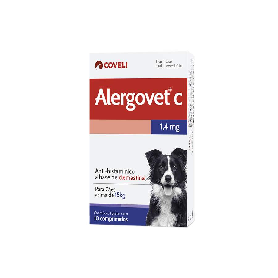 Alergovet Coveli para Cães Acima - 15 kg 10 Comprimidos