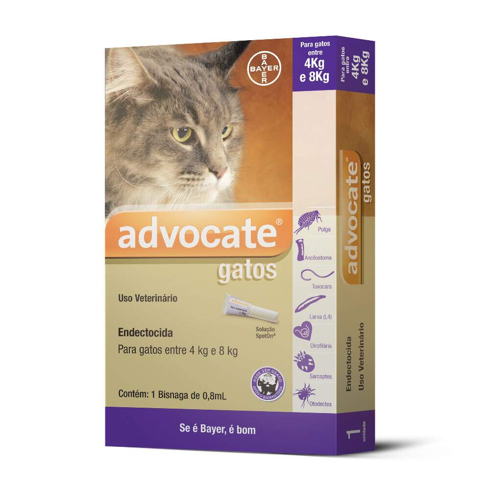 Advocate Antipulgas para Gatos entre 4 e 8 kg 0,8 ml