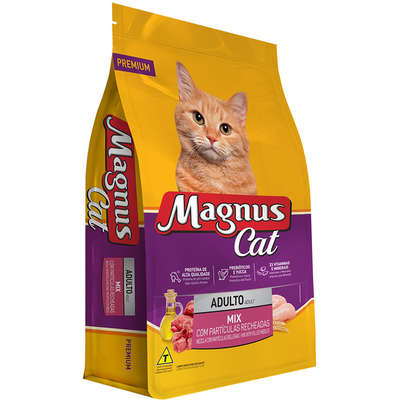 Ração Magnus Cat Mix Partículas Recheadas para Gatos Adultos