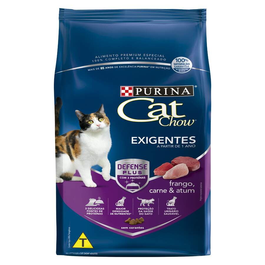 Ração Nestlé Purina Cat Chow para Gatos Exigentes sabor Frango, Carne e Atum - 1 kg