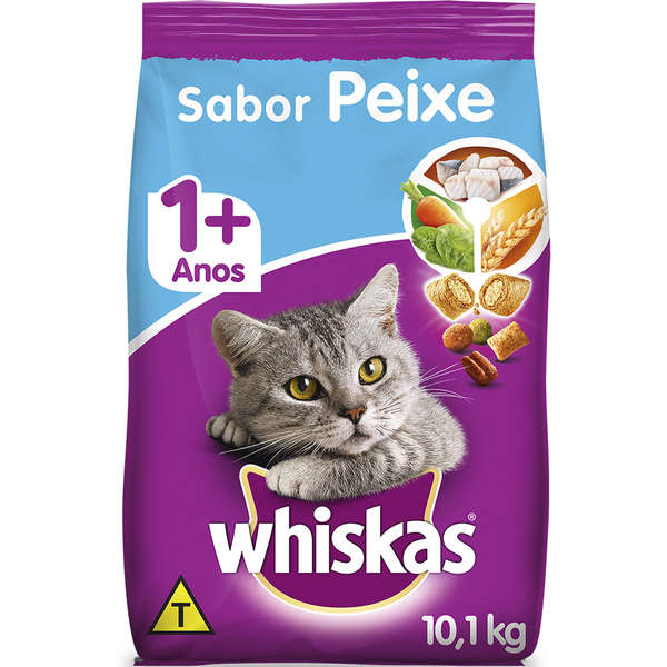 Ração Whiskas para Gatos Adultos Sabor Peixe