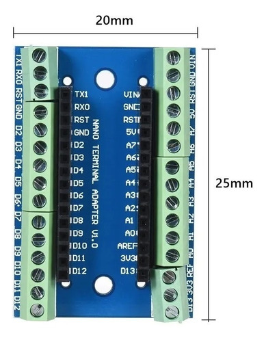 Adaptador Shield Expansão com Borne Kre para Arduino Nano V3.0