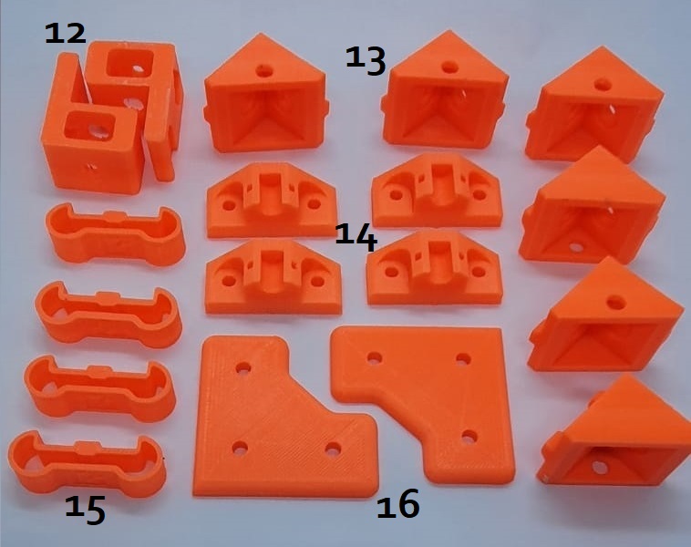 Kit de Peças Impressas Graber I3 para montagem de Impressora 3D