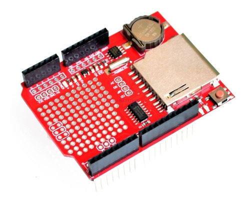Shield Data Logger Arduino Rtc Ds1307 Entrada Sd E Bateria