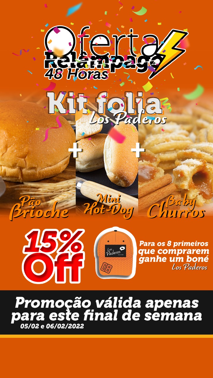Kit de Folia Los Paderos - Brioche, Mini Hot Dog e Churros Baby