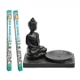 Kit Incensário Buddha + 2 Incensos Traz Dinheiro - Central do Incenso