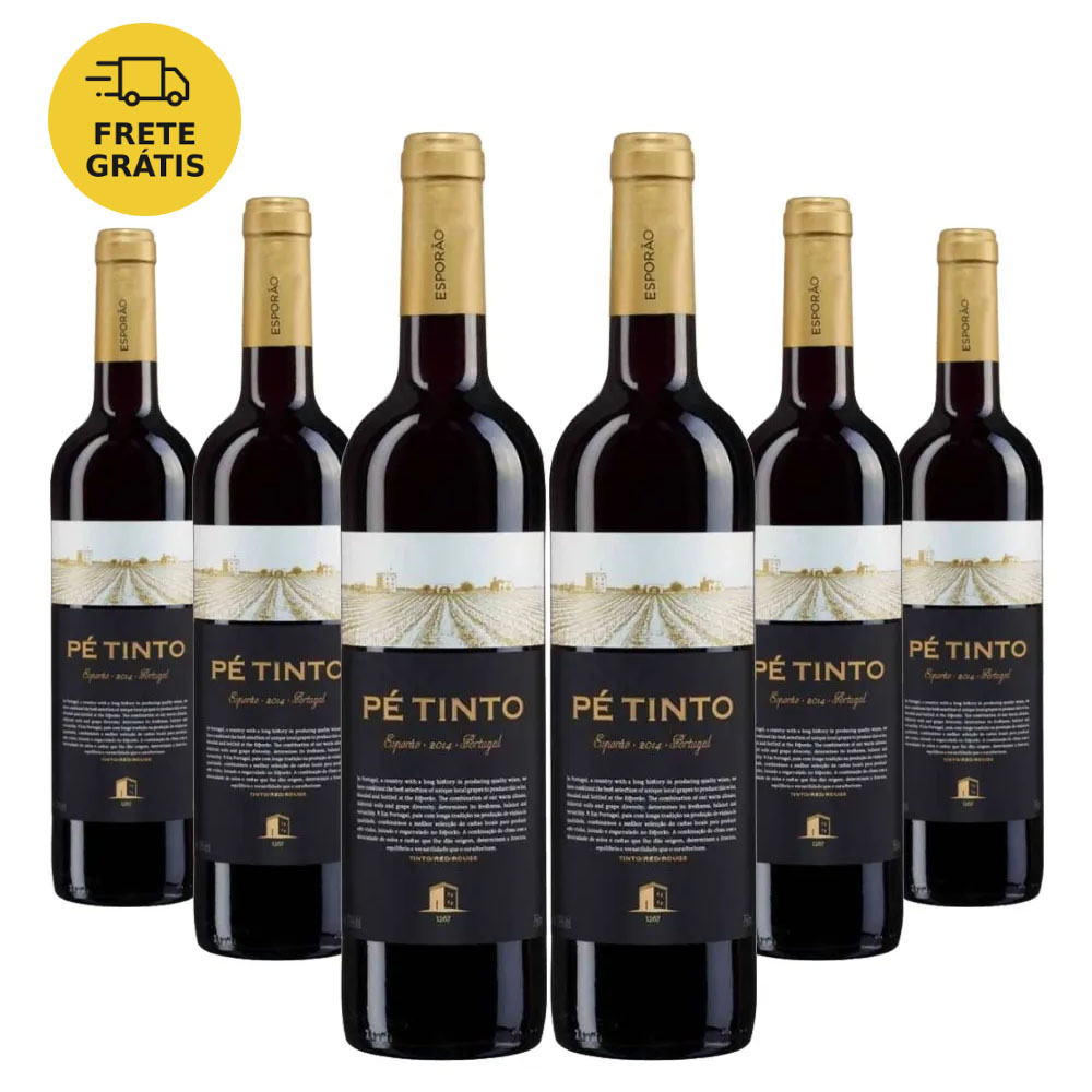 Kit 6 Vinhos 20% Off - Português Tinto Esporão Pé Tinto 2020 Garrafa 750ml