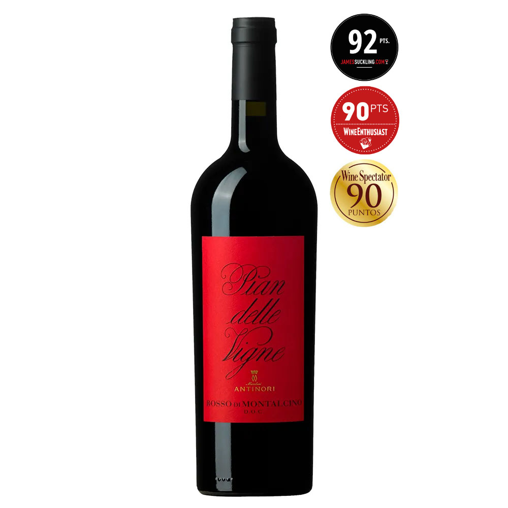 Vinho Italiano Tinto Rosso Di Montalcino Pian Delle Vigne Antinori 2018 Garrafa 750ml