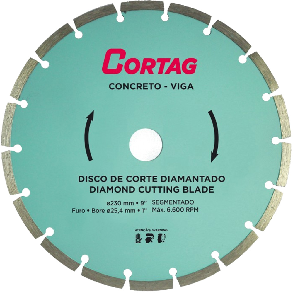 Disco de Corte Diamantado Cortag 9 Concreto/viga