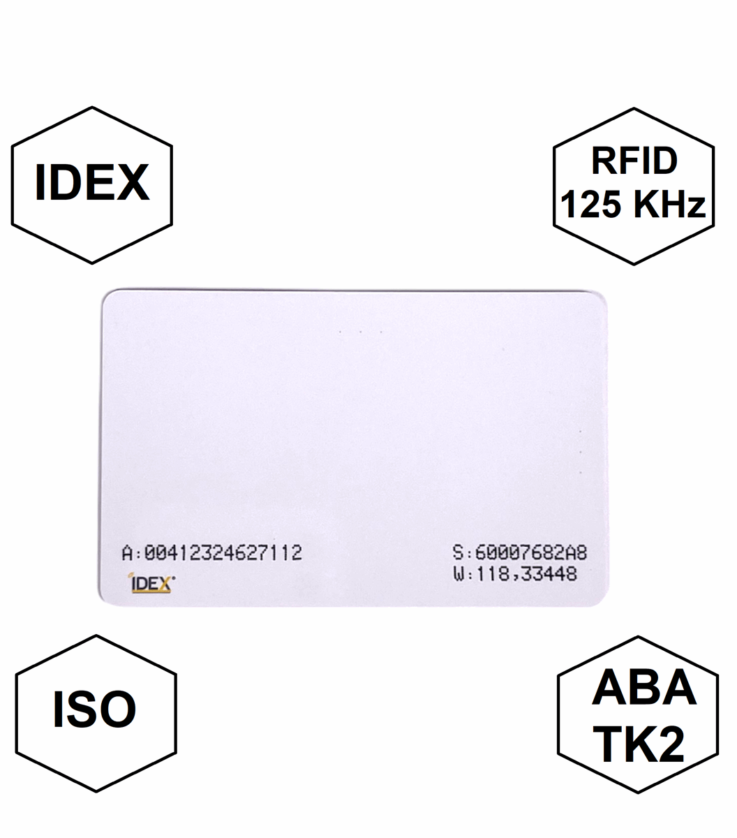 Cartão de Aproximação IDEX ISO RFID 125 KHz - 10 unidades
