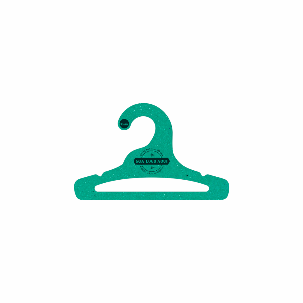 Cabide Ecológico Personalizado com sua Logo - Infantil Aberto - Verde - CS101