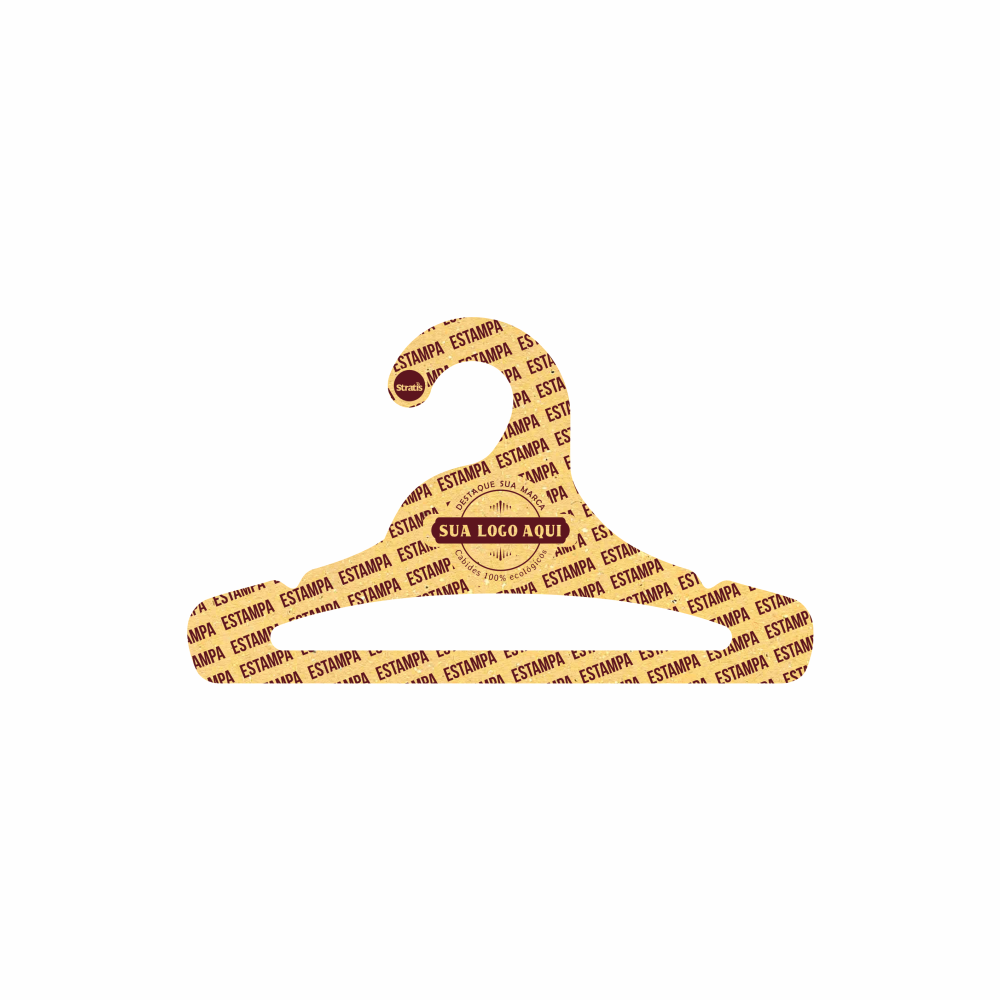 Cabide Ecológico Personalizado com sua Logo - Juvenil Aberto  -Amarelo- CS103
