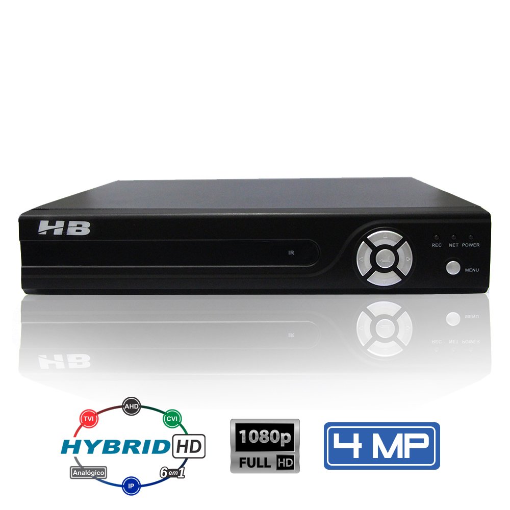 DVR para 8 câmeras - HBtech resolução 4K