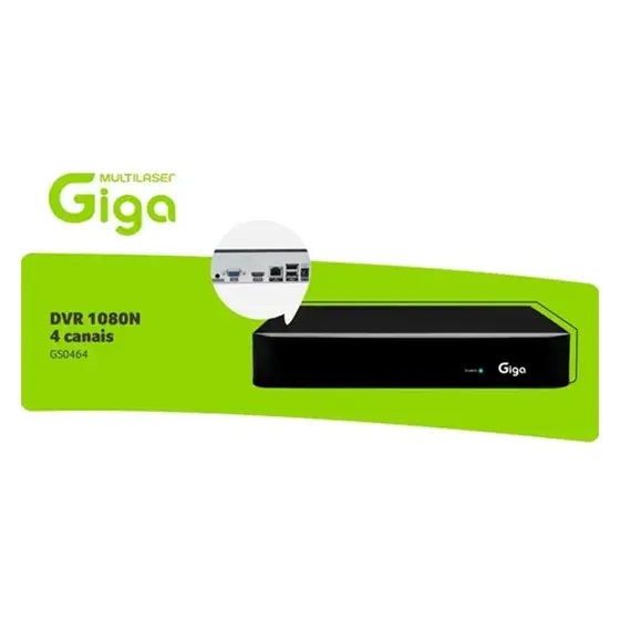 Kit DVR Giga Multilaser Full HD 1080 + 8 Câmeras HD 720p 20m com HD