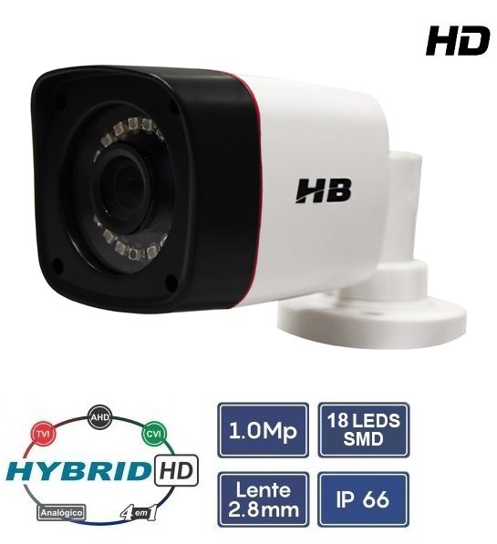 Kit DVR HBtech + 16 Câmeras HB401 HD 720p 20m com HD