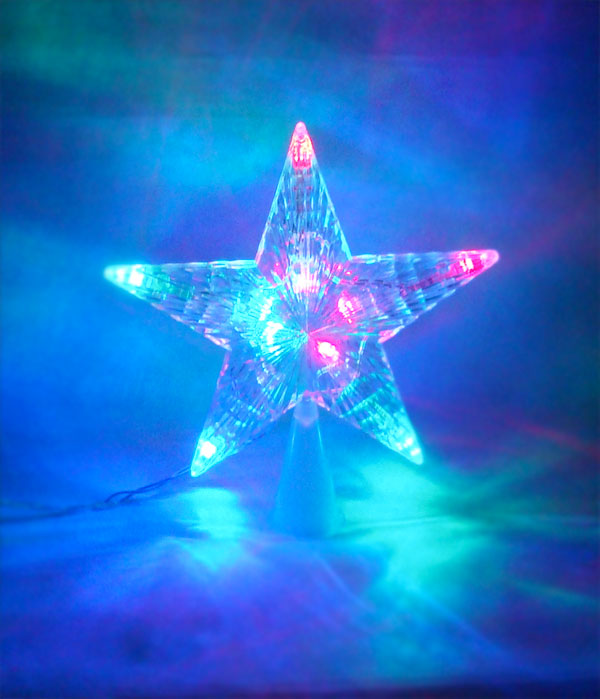 Ponteira para Árvore de Natal Estrela com Leds Super Brilho Diversos